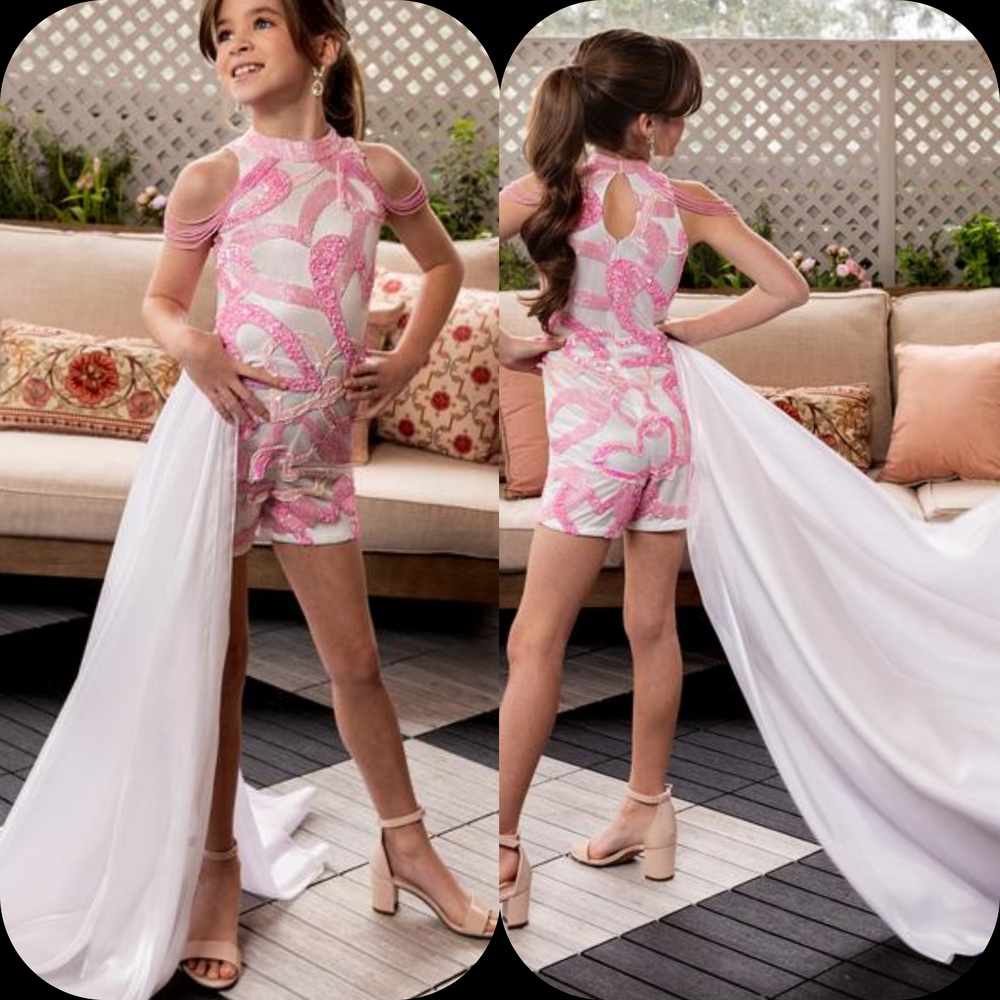 Rachel Allan White with Pink Hearts Fun Fashion